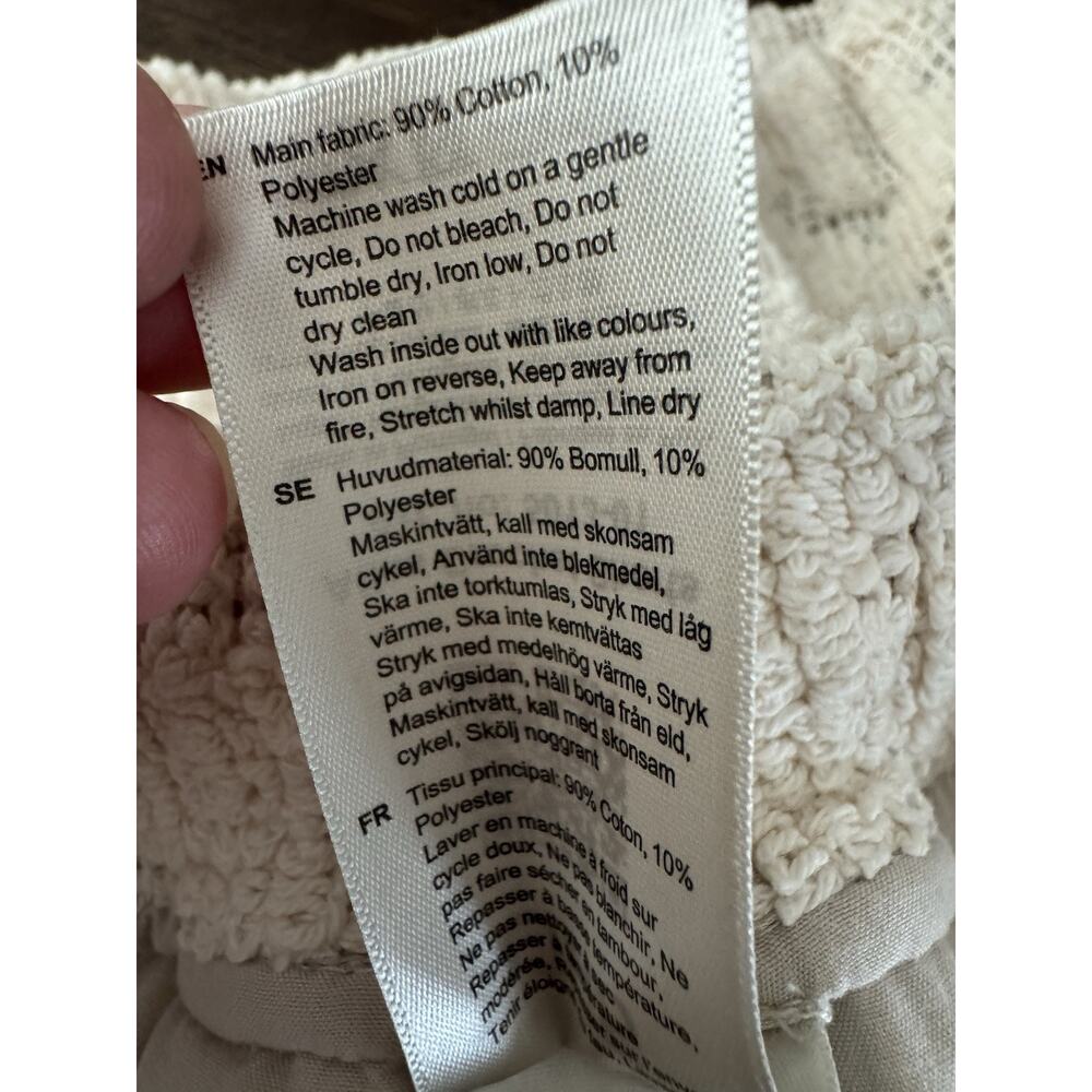 OAS Atlas Cuba Crochet Shirt Shorts Set XS Cream Resort Cabana Beach Camp Unisex - Picture 7 of 13